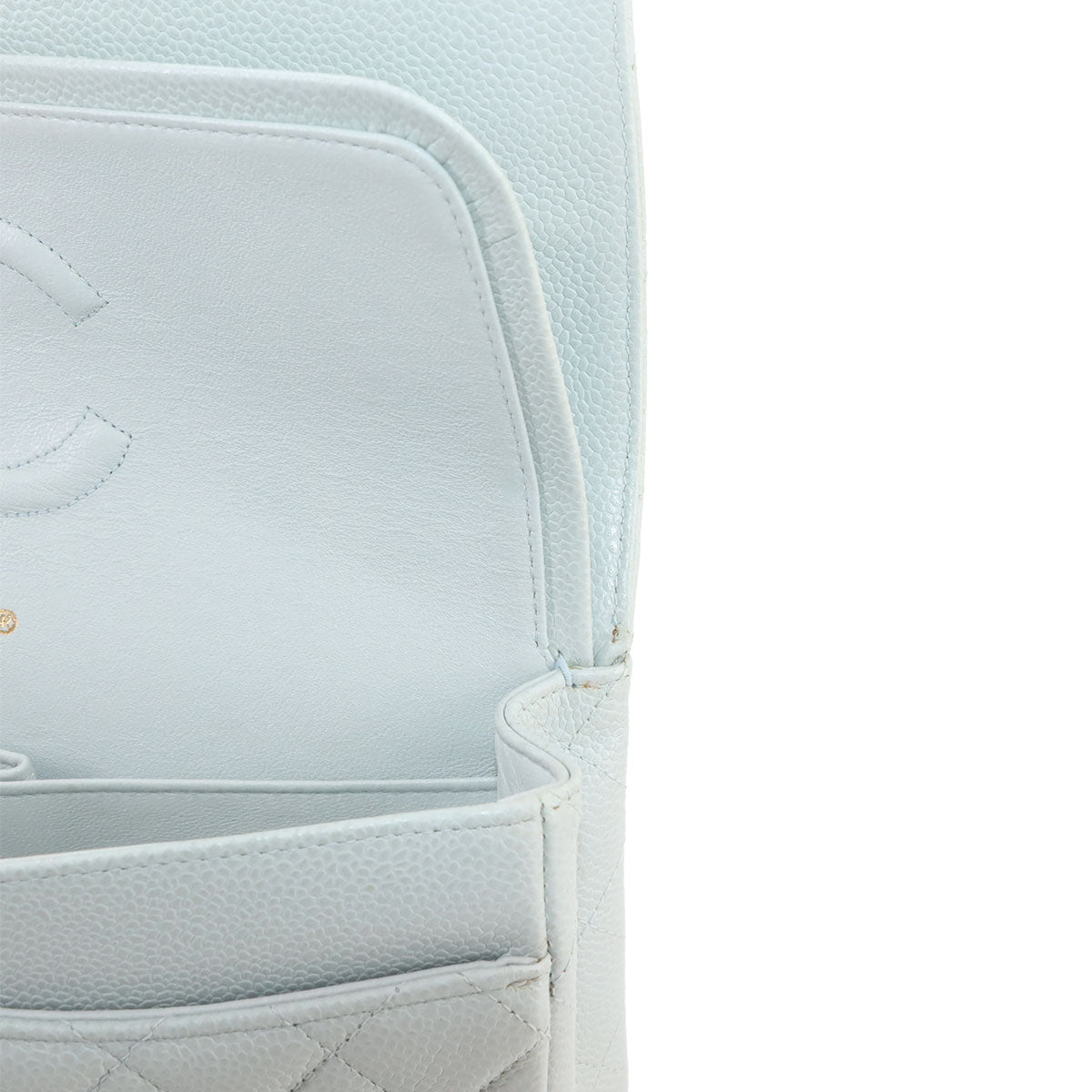 Medium Classic Double Flap Chain Bag 25cm Leather Light green A01112