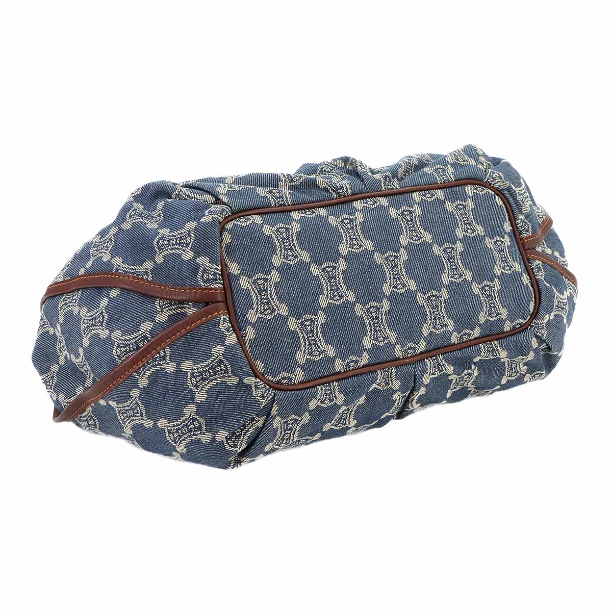 Macadam Shoulder Bag Denim Leather Blue Brown Vintage Purse