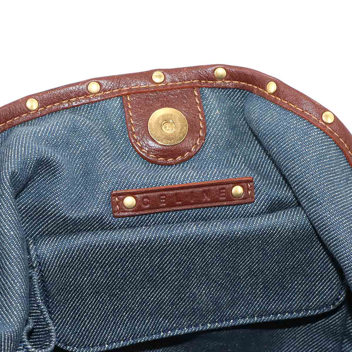Macadam Shoulder Bag Denim Leather Blue Brown Vintage Purse
