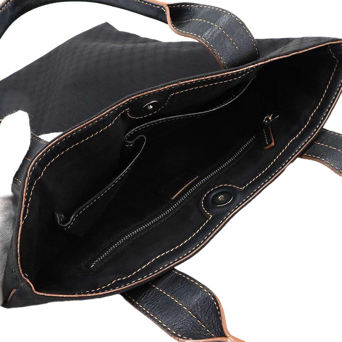 Macadam Tote Bag Nylon Leather Black Vintage Purse