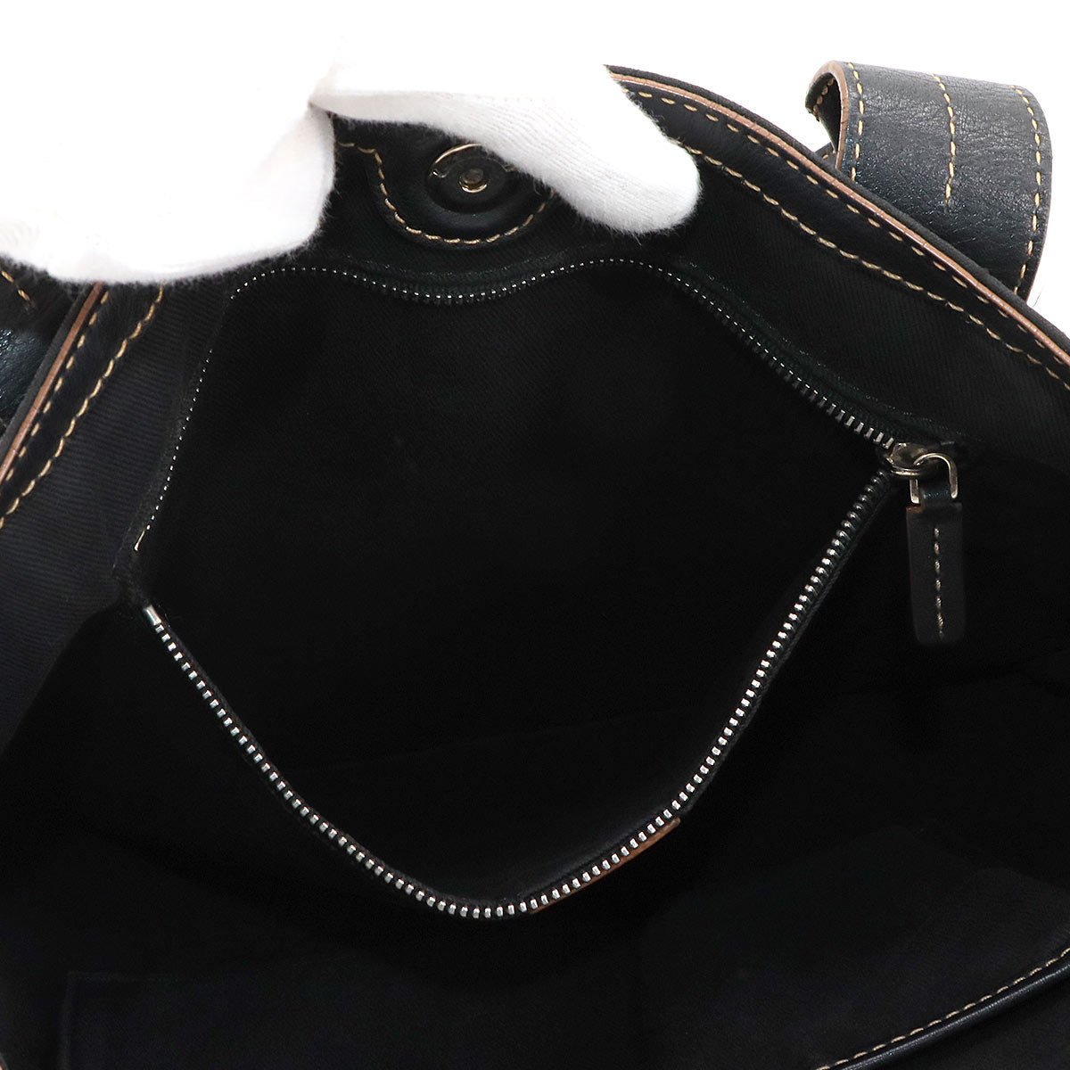 Macadam Tote Bag Nylon Leather Black Vintage Purse