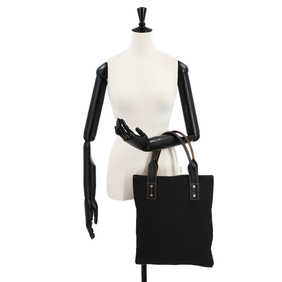 Macadam Tote Bag Nylon Leather Black Vintage Purse