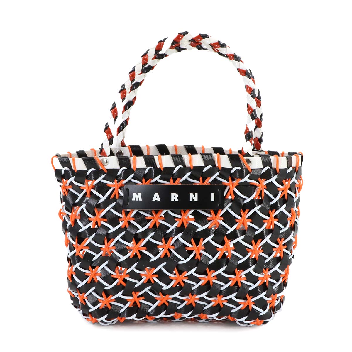 Marni Market Cake Basket Hand Bag Polypropylene Black