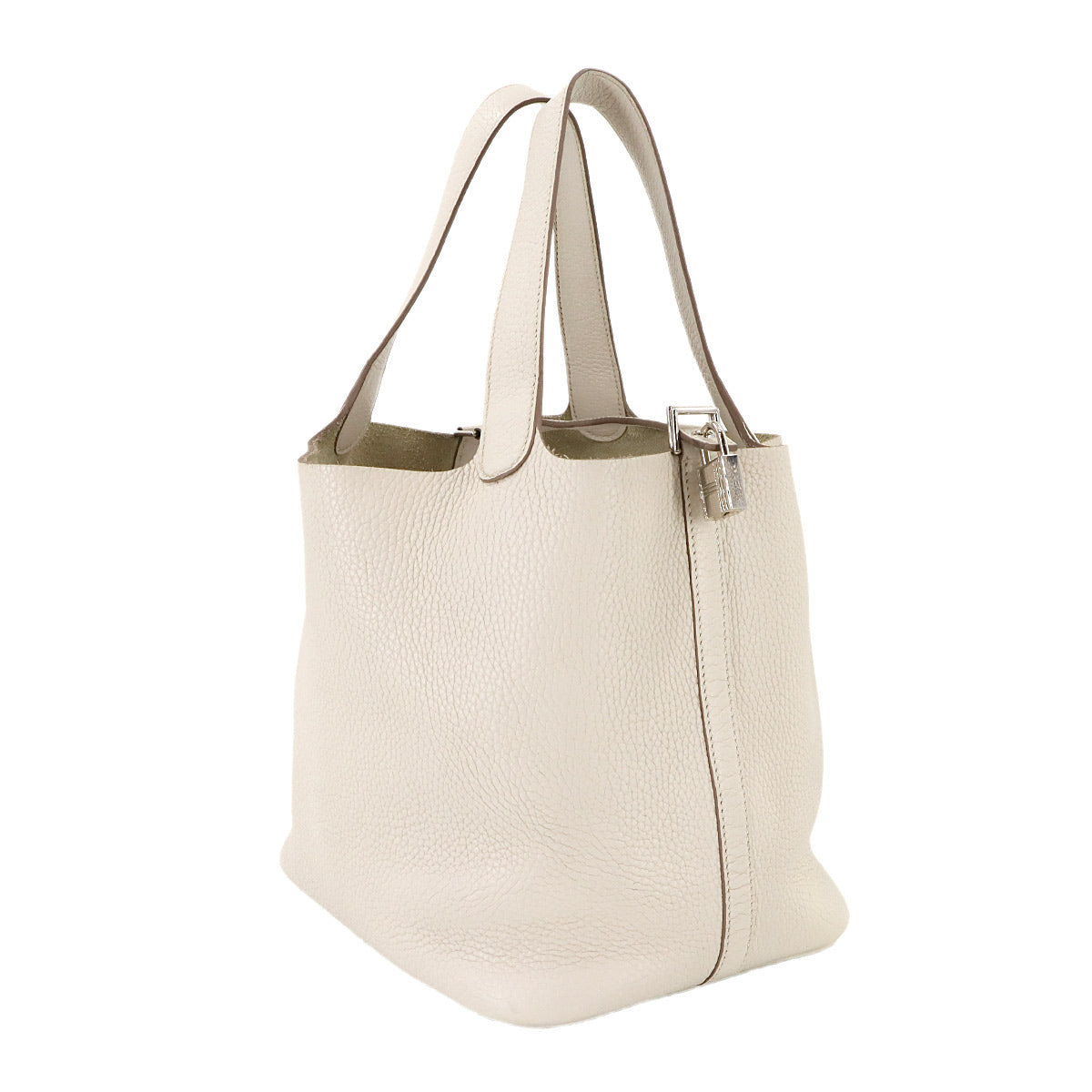 Picotin Lock MM Hand Bag Taurillon Clemence Beton Purse