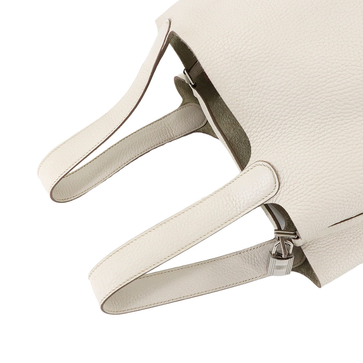 Picotin Lock MM Hand Bag Taurillon Clemence Beton Purse