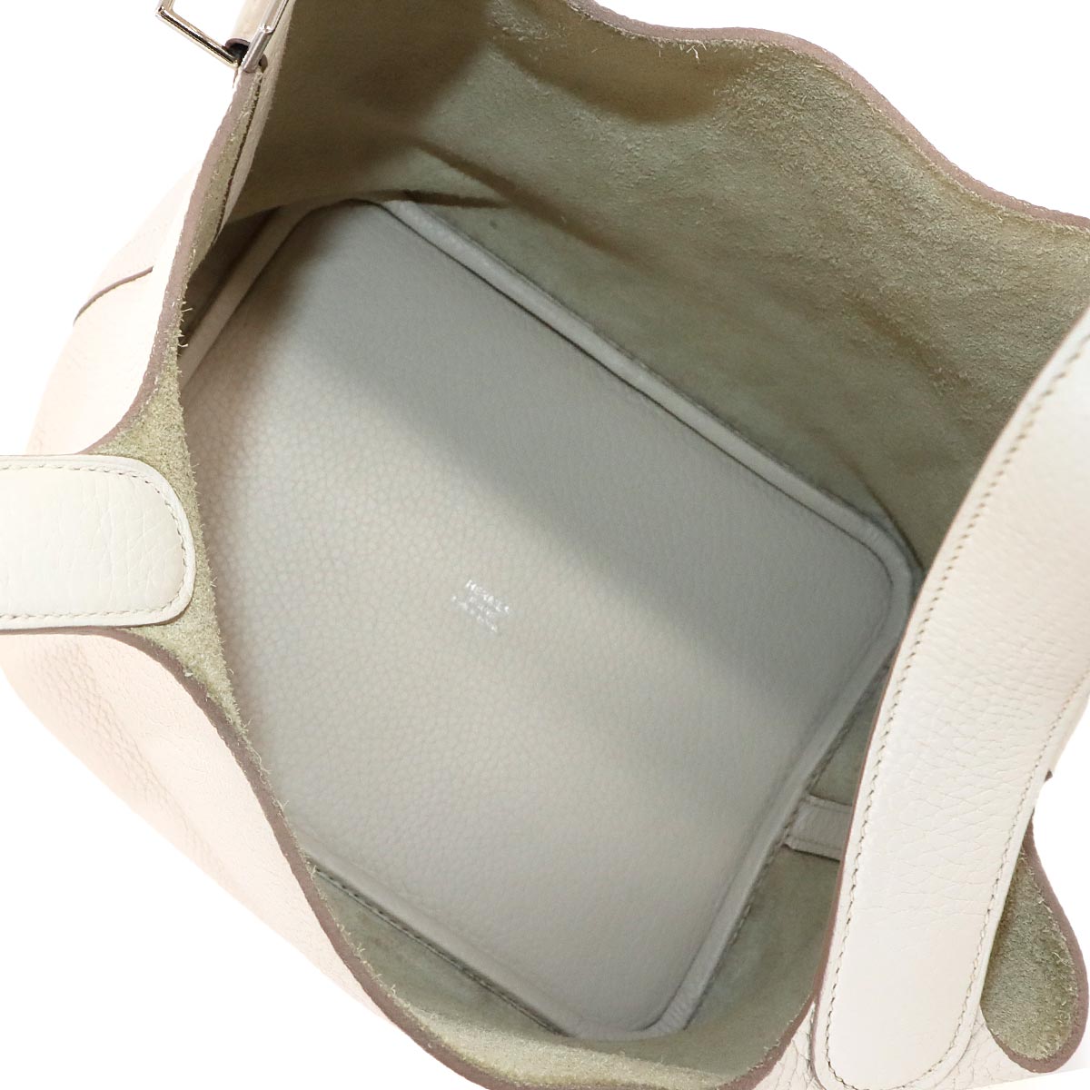 Picotin Lock MM Hand Bag Taurillon Clemence Beton Purse