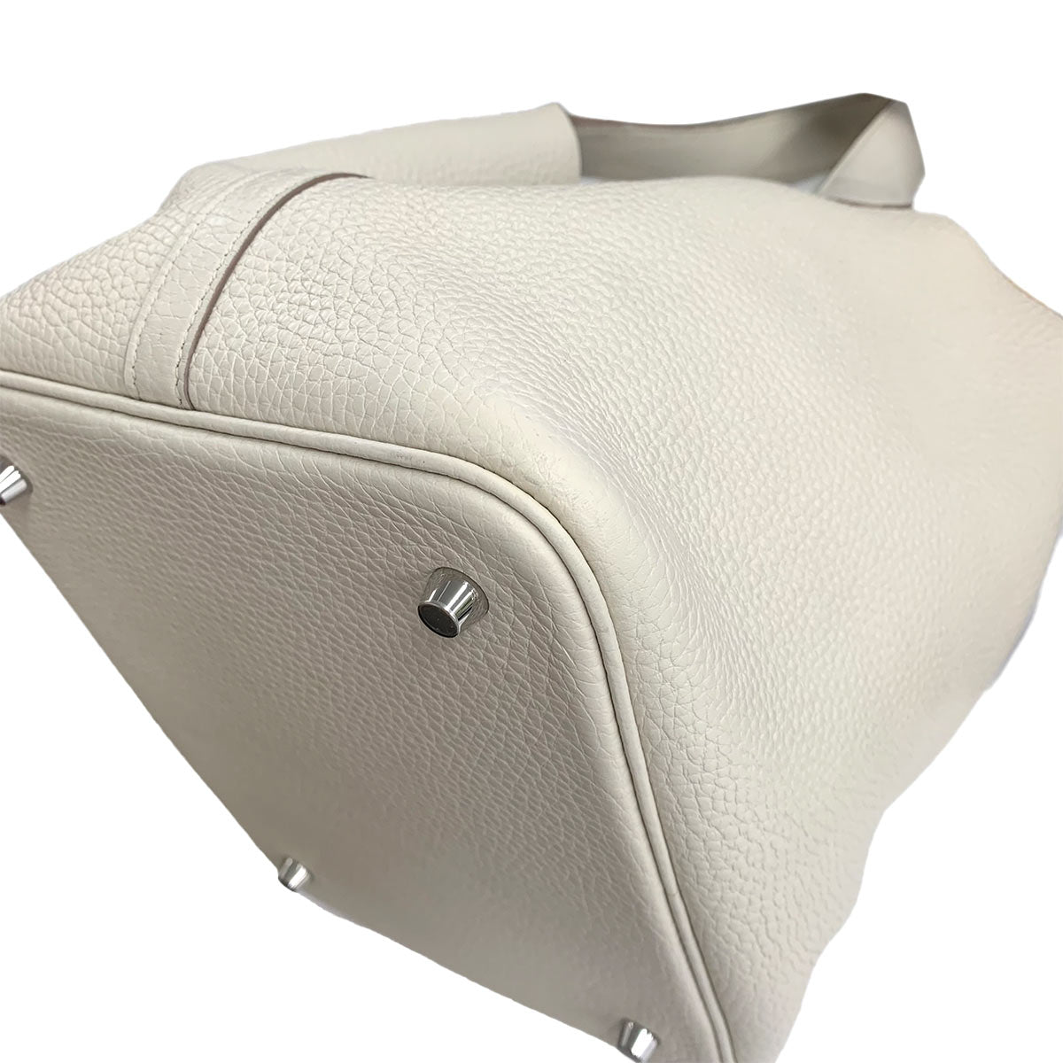 Picotin Lock MM Hand Bag Taurillon Clemence Beton Purse