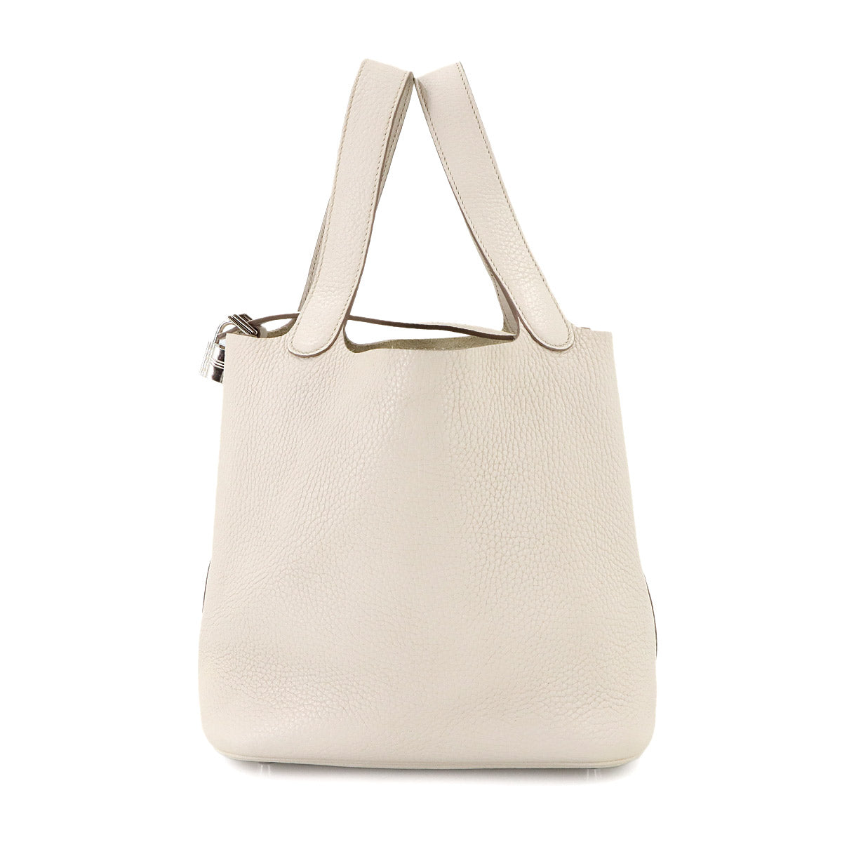 Picotin Lock MM Hand Bag Taurillon Clemence Beton Purse