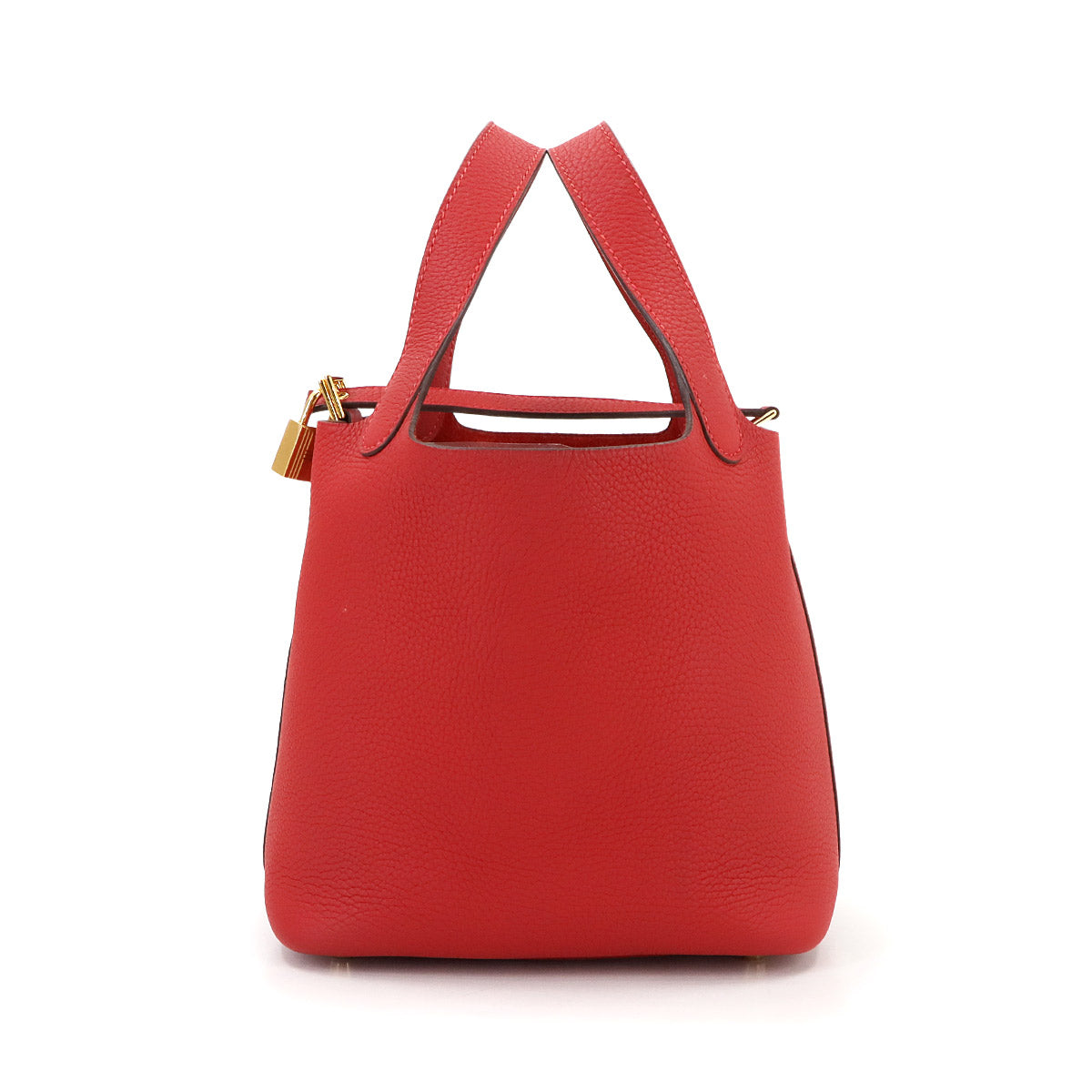 Picotin Lock PM Hand Bag Taurillon Clemence Rouge Casaque
