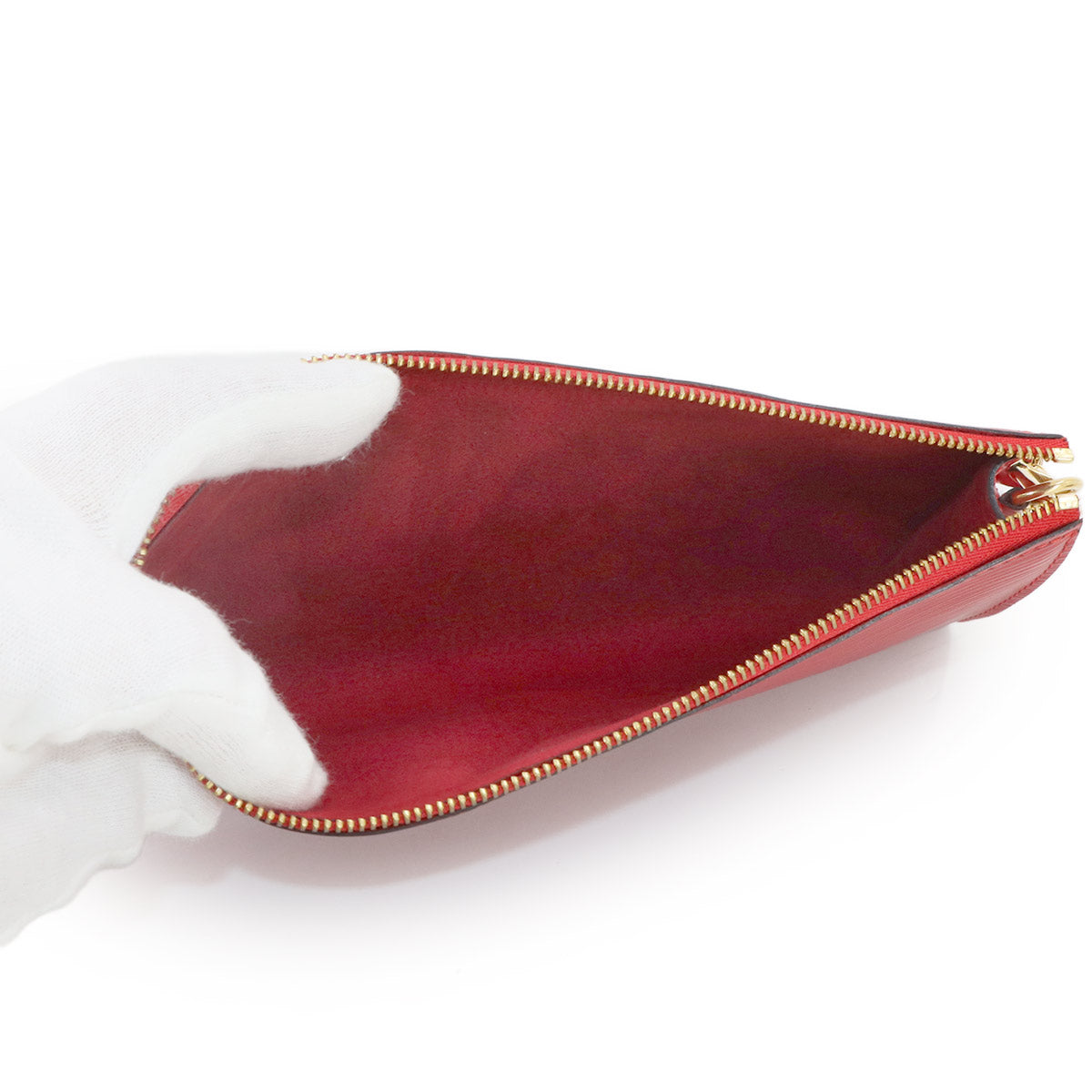 Epi Pochette Accessoires Hand Bag Castilian Red M52947