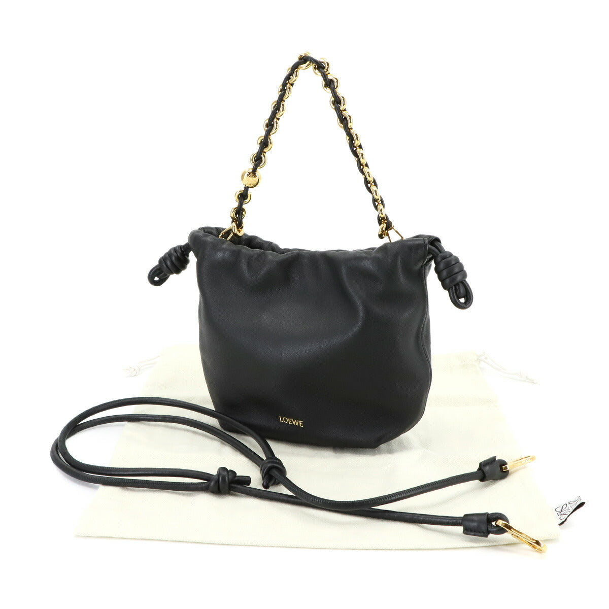 Flamenco Purse Mini Hand Shoulder Bag Leather Black Purse