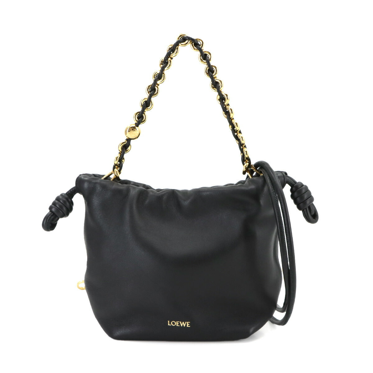 Flamenco Purse Mini Hand Shoulder Bag Leather Black Purse