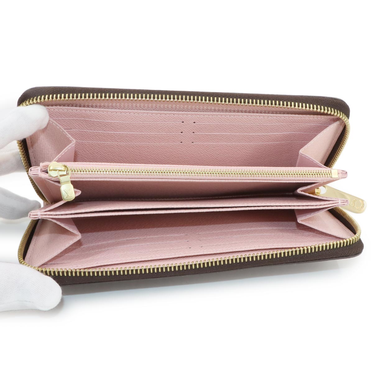 Damier Zippy Wallet Ebene Rose Ballerine N60046