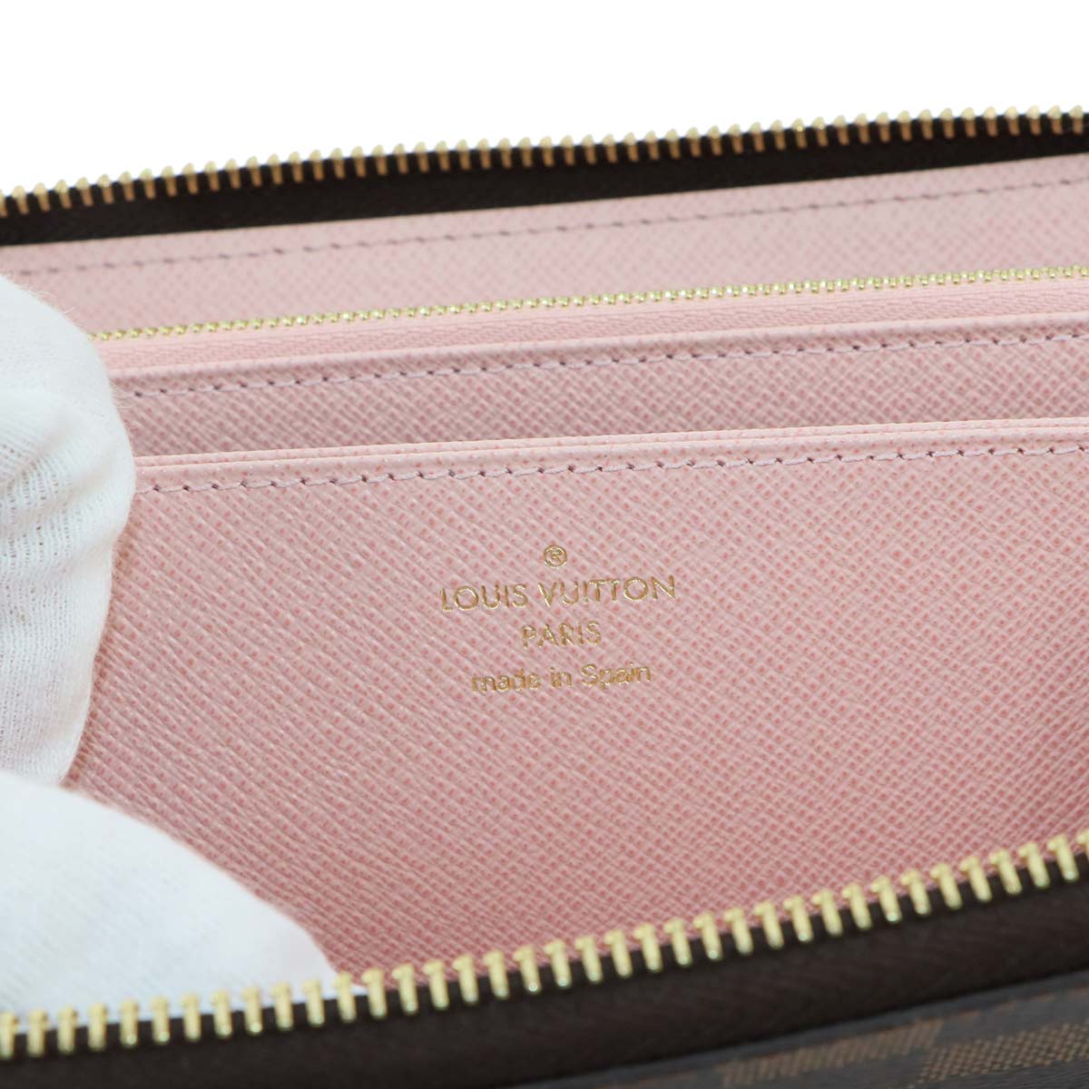 Damier Zippy Wallet Ebene Rose Ballerine N60046
