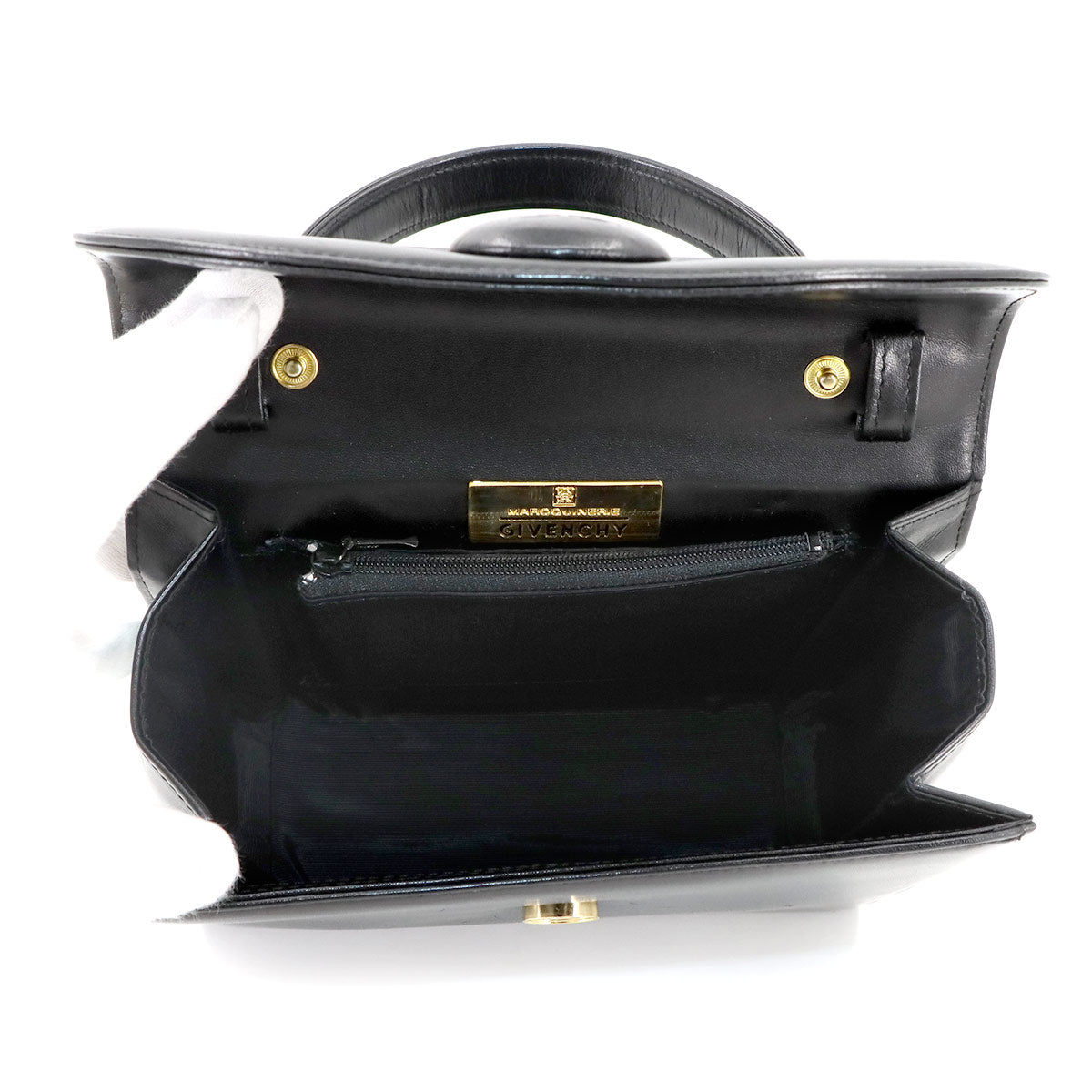 2way Hand Shoulder Bag Leather Black Purse