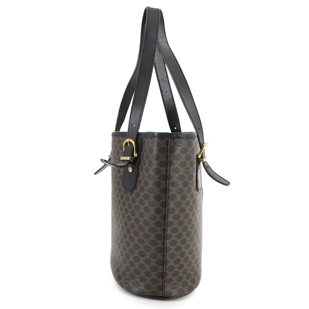 Macadam Tote Bag PVC Leather Black Brown Vintage Purse