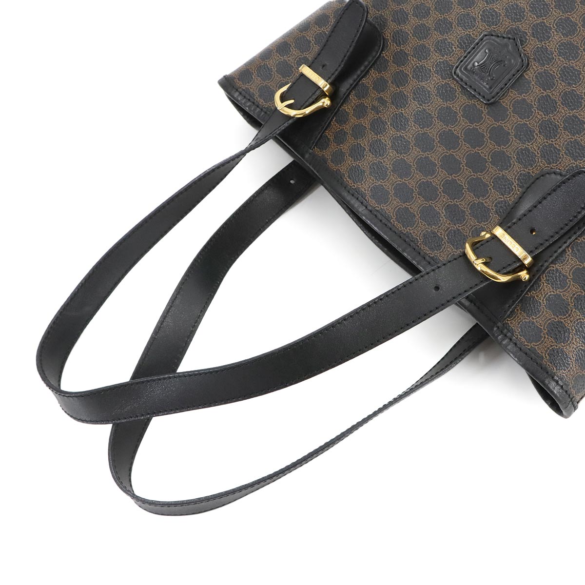 Macadam Tote Bag PVC Leather Black Brown Vintage Purse