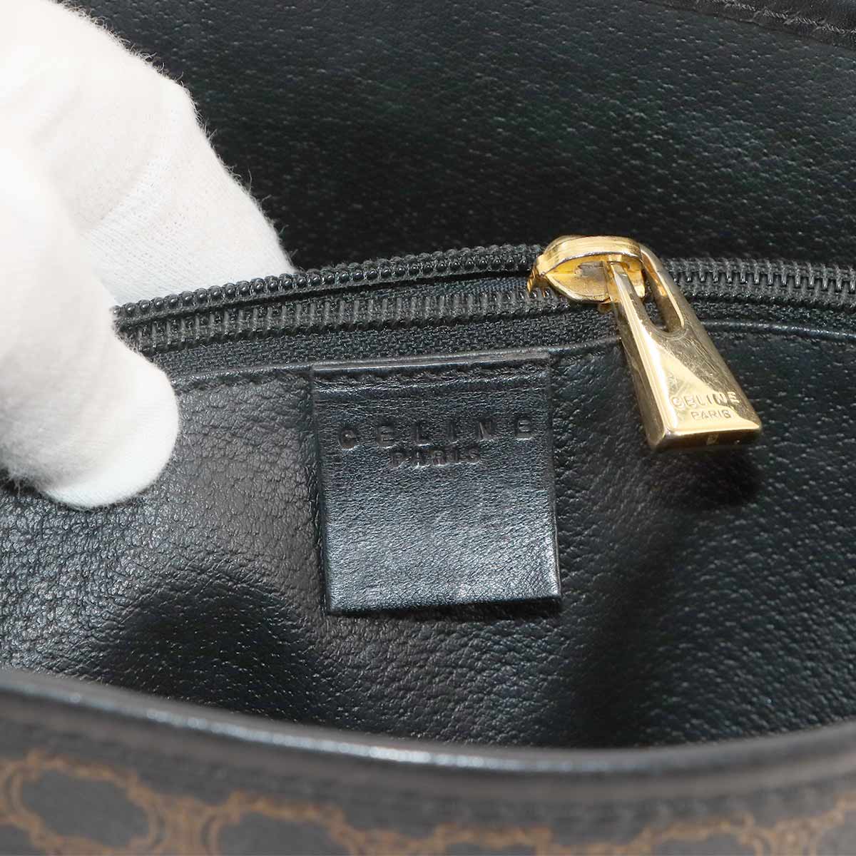 Macadam Tote Bag PVC Leather Black Brown Vintage Purse