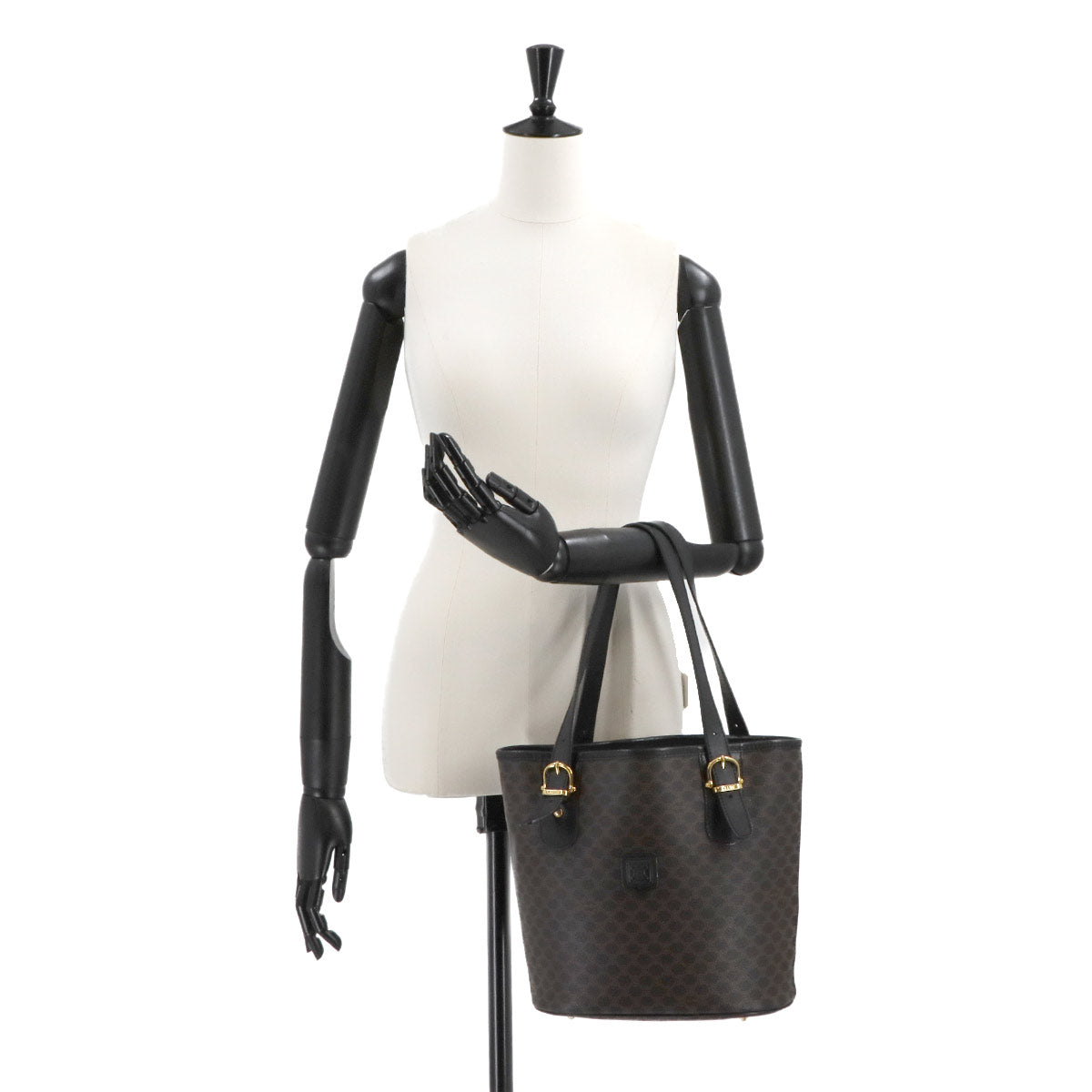 Macadam Tote Bag PVC Leather Black Brown Vintage Purse