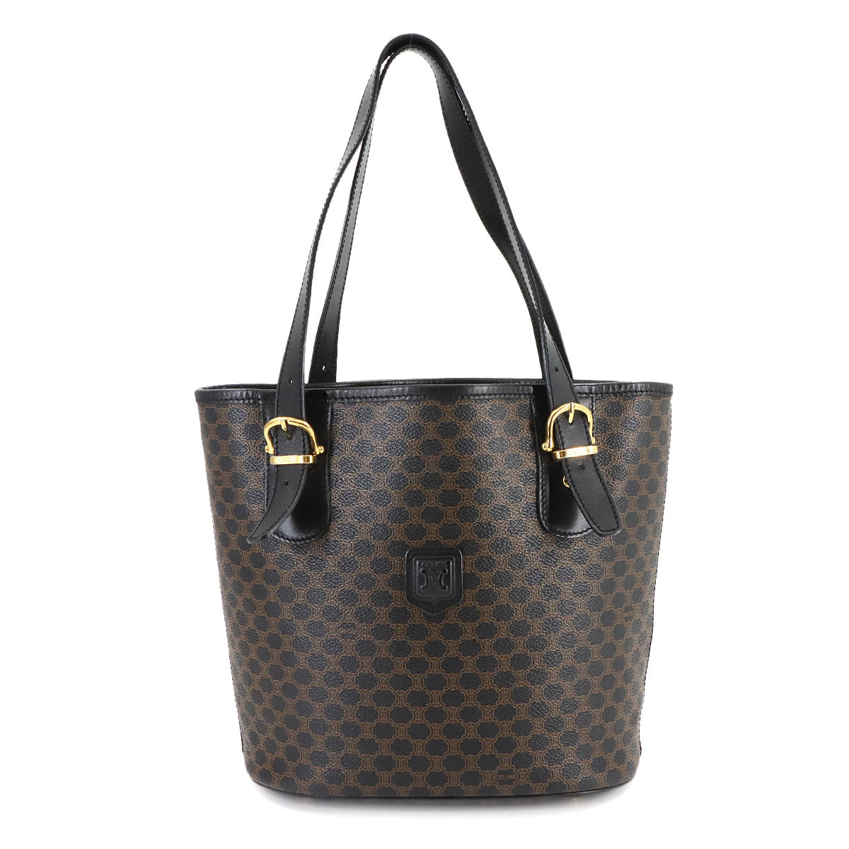 Macadam Tote Bag PVC Leather Black Brown Vintage Purse