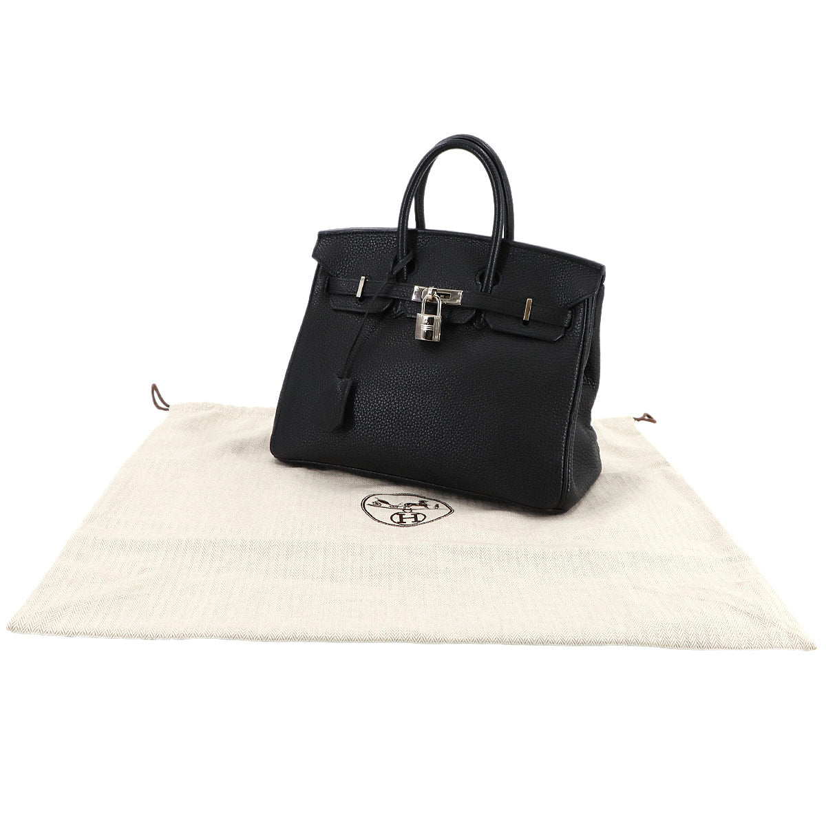 Birkin 25 Veau Togo Black Hand Bag Purse