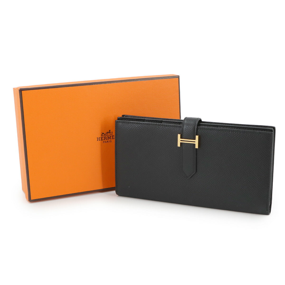 Bearn Soufflet Long Wallet Epsom Black Purse D