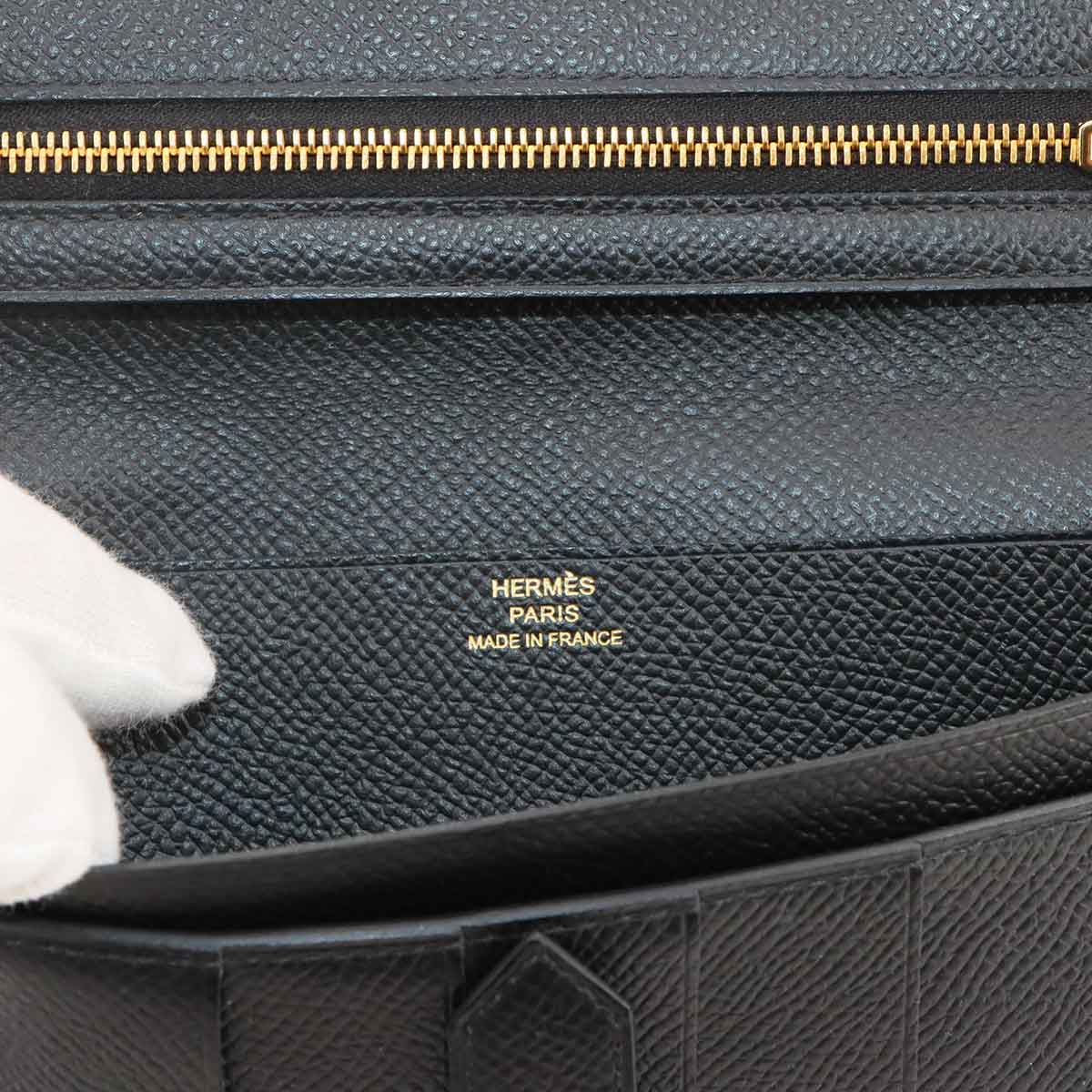 Bearn Soufflet Long Wallet Epsom Black Purse D