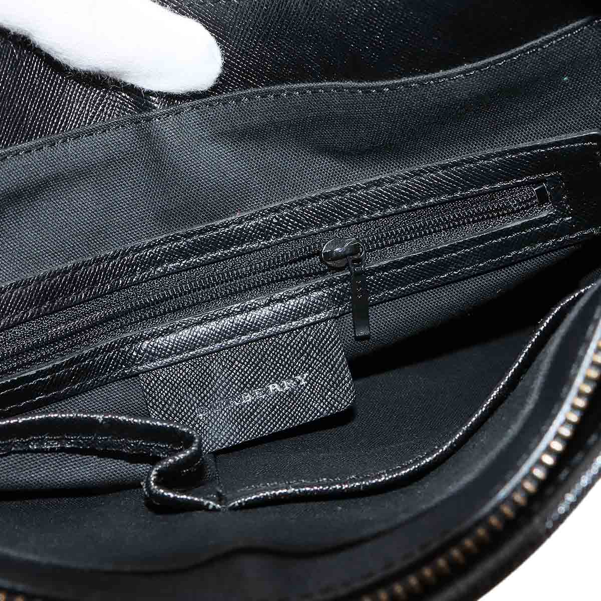 Plaid Tote Bag Canvas Leather Beige Black Purse