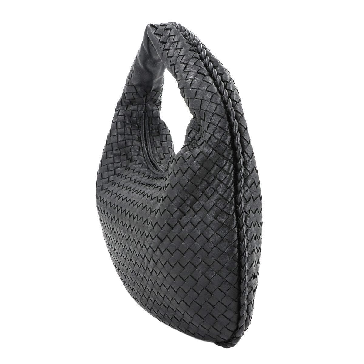 Intrecciato Shoulder Bag Leather Black 115653