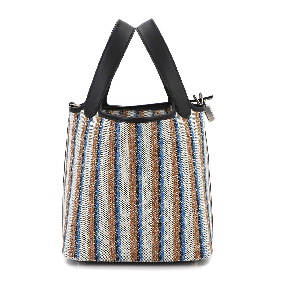 Picotin Lock PM Couverture Toile H Swift Black Ecru Fauve