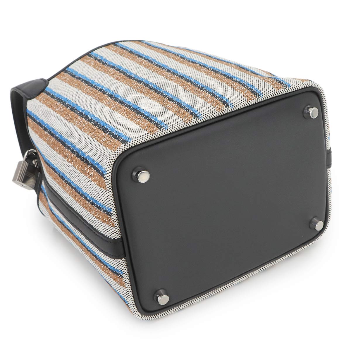 Picotin Lock PM Couverture Toile H Swift Black Ecru Fauve