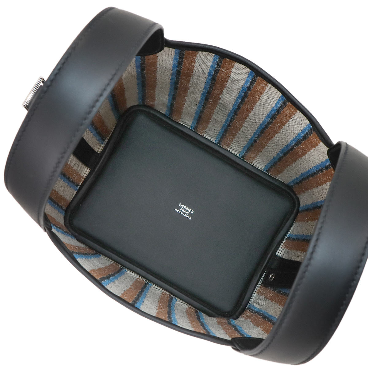 Picotin Lock PM Couverture Toile H Swift Black Ecru Fauve