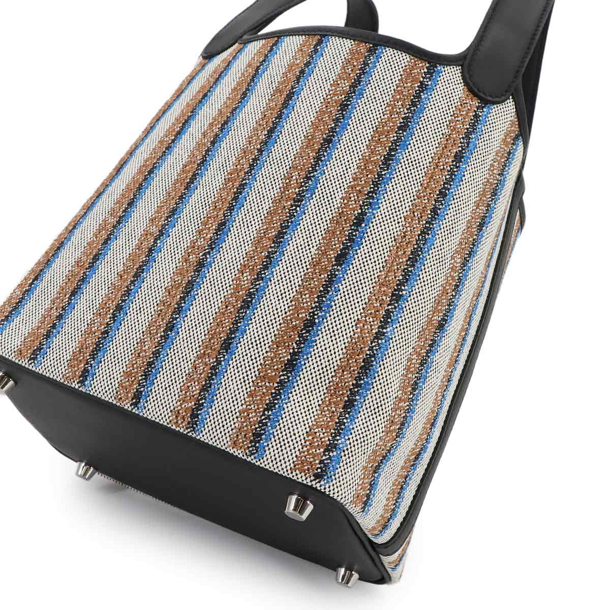 Picotin Lock PM Couverture Toile H Swift Black Ecru Fauve