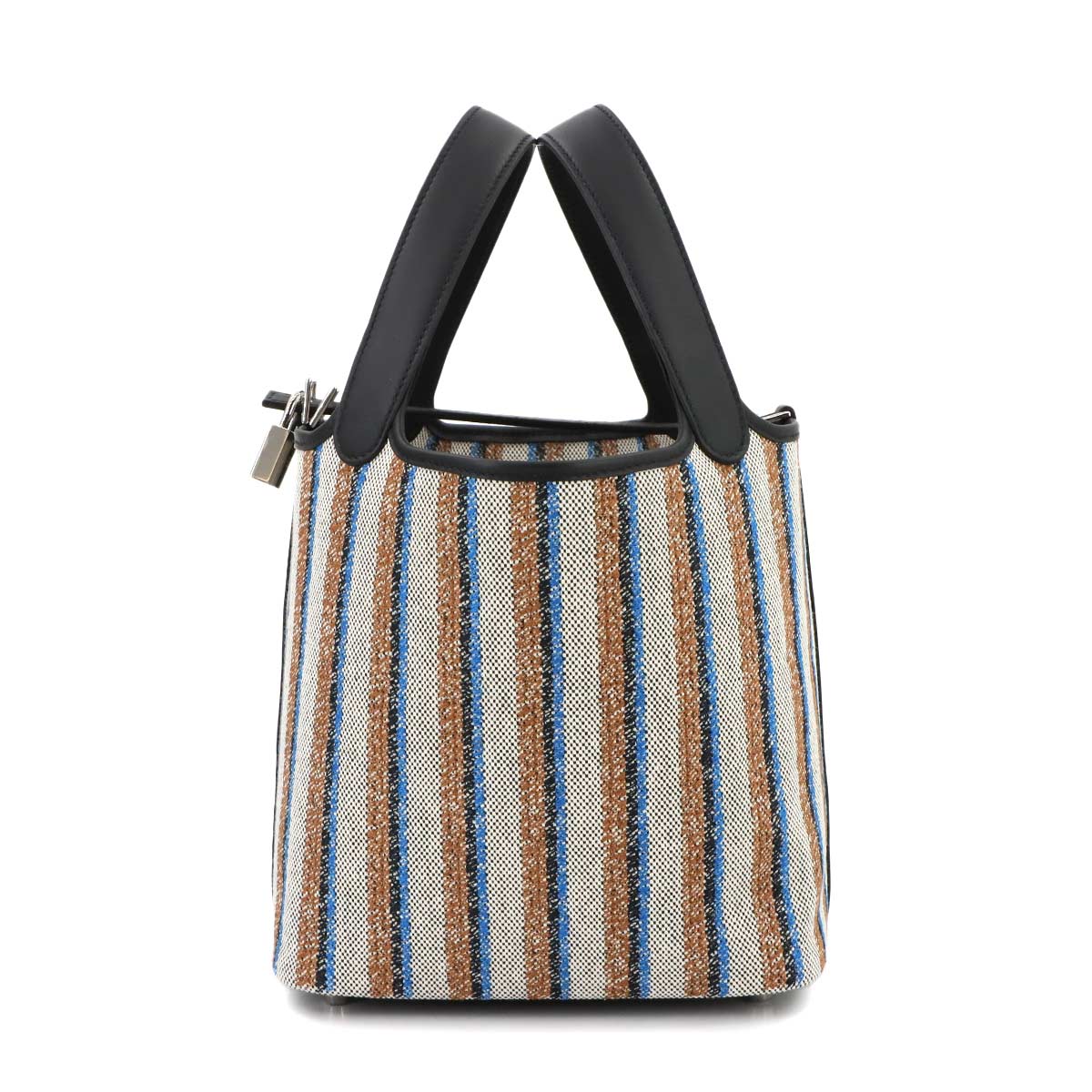 Picotin Lock PM Couverture Toile H Swift Black Ecru Fauve