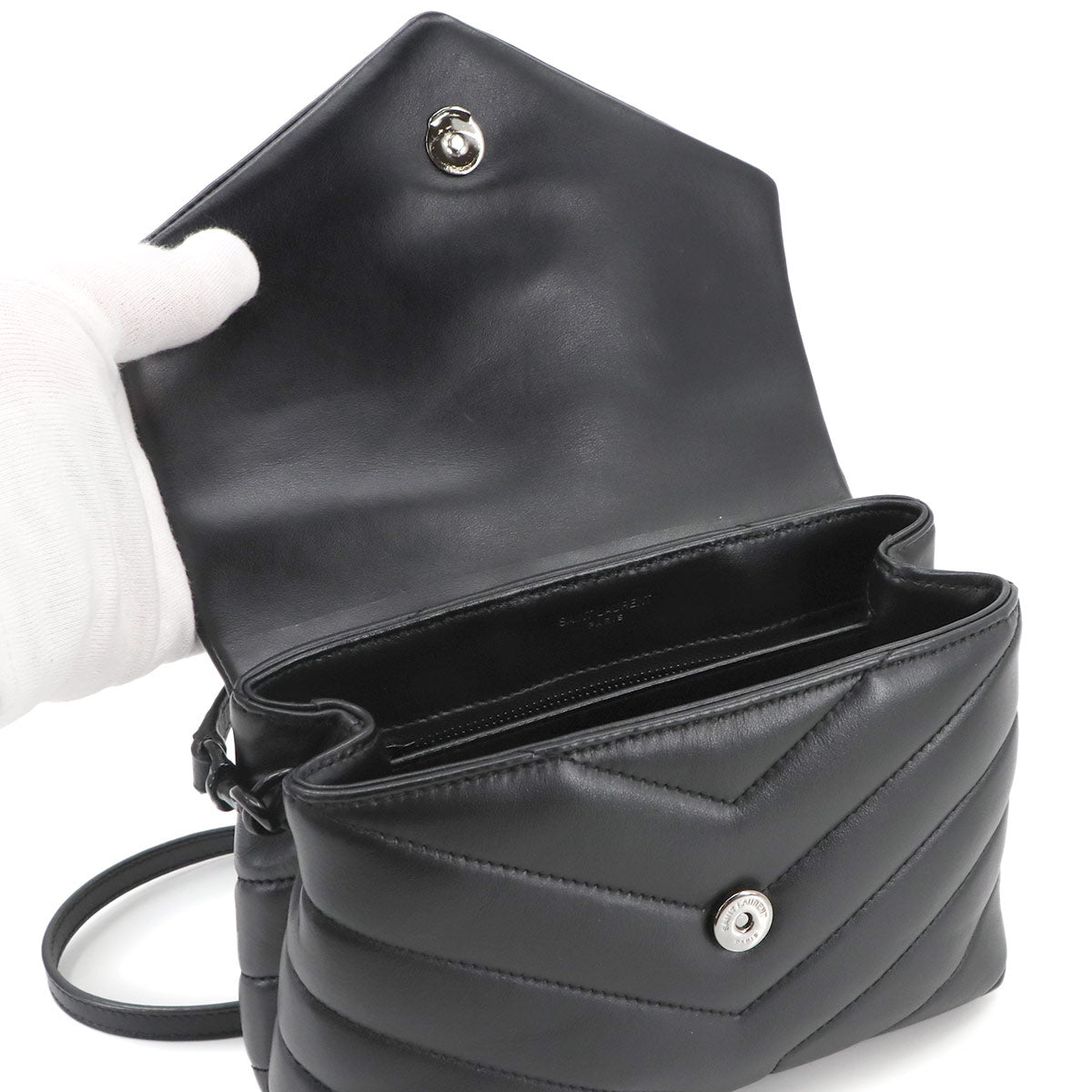 Loulou Toy Shoulder Bag Leather Black 678401