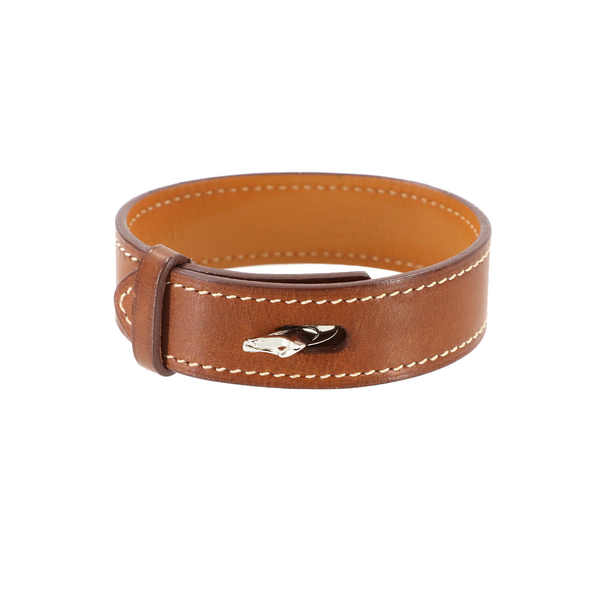 Panache Bracelet Tadelakt Leather Faubourg Brown Horse head