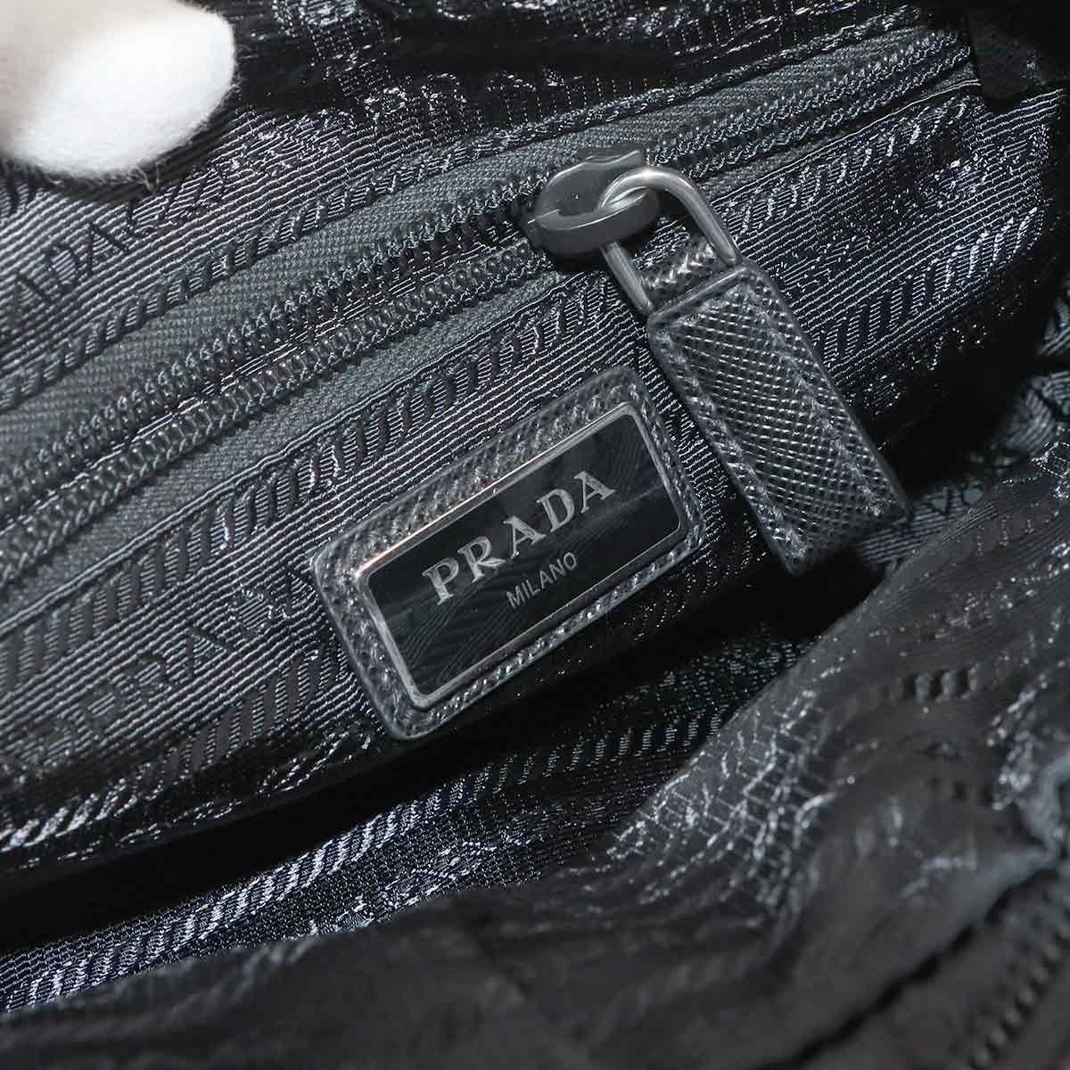 Shoulder Bag Nylon Leather Nero Black 2VH144 Purse