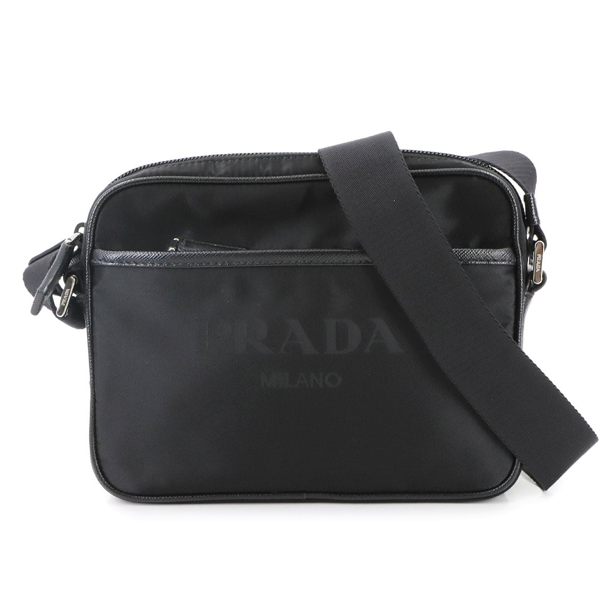 Shoulder Bag Nylon Leather Nero Black 2VH144 Purse