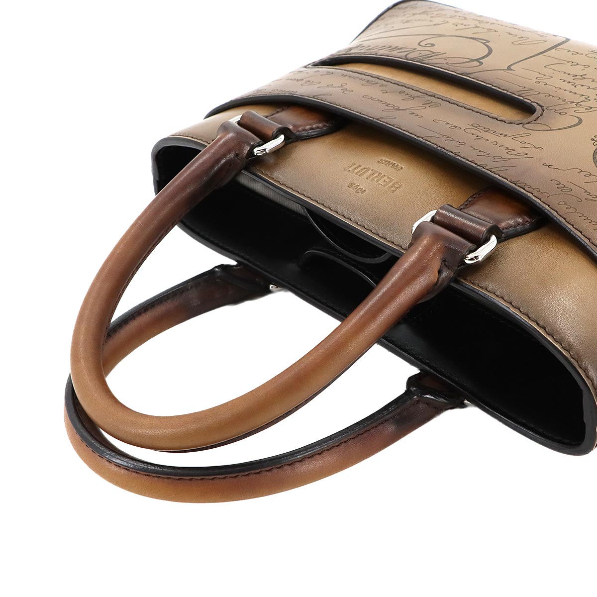 Calligraphy Toujours Gulliver Tote Shoulder Bag Leather Brown