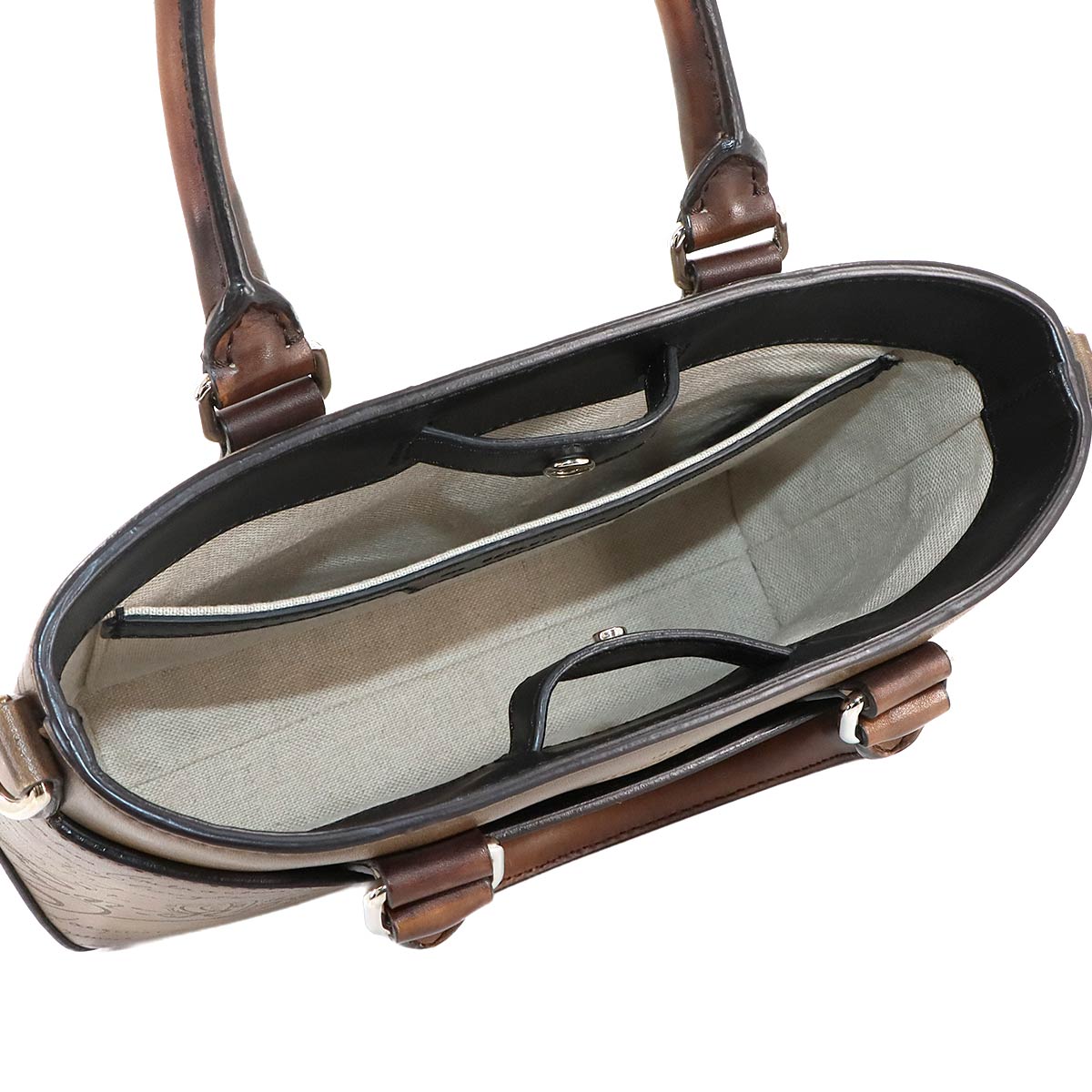 Calligraphy Toujours Gulliver Tote Shoulder Bag Leather Brown