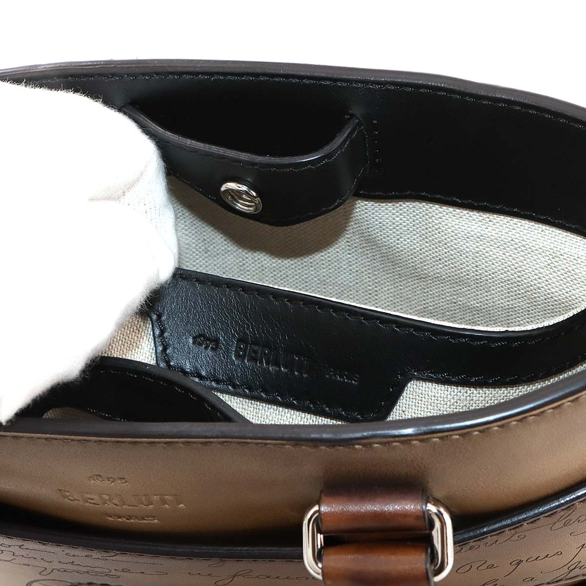 Calligraphy Toujours Gulliver Tote Shoulder Bag Leather Brown