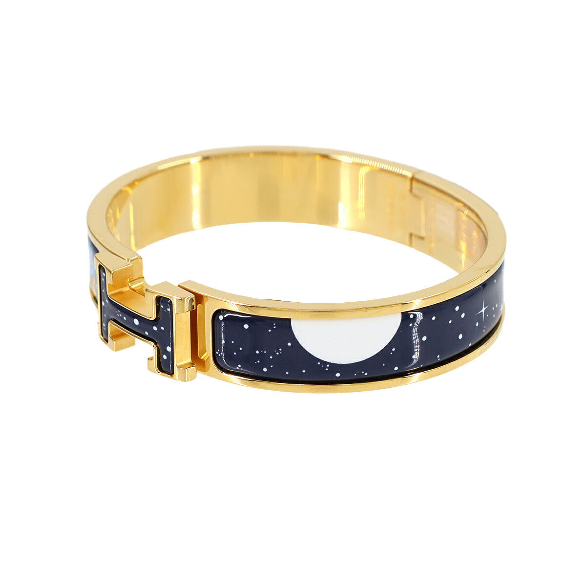 Clic H PM Bangle Bracelet Navy Space Derby Gold Accessory