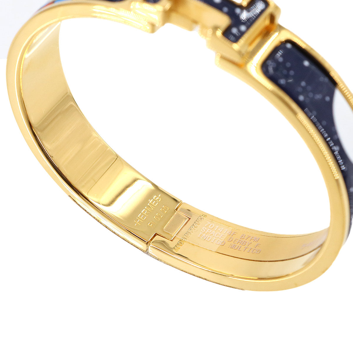 Clic H PM Bangle Bracelet Navy Space Derby Gold Accessory