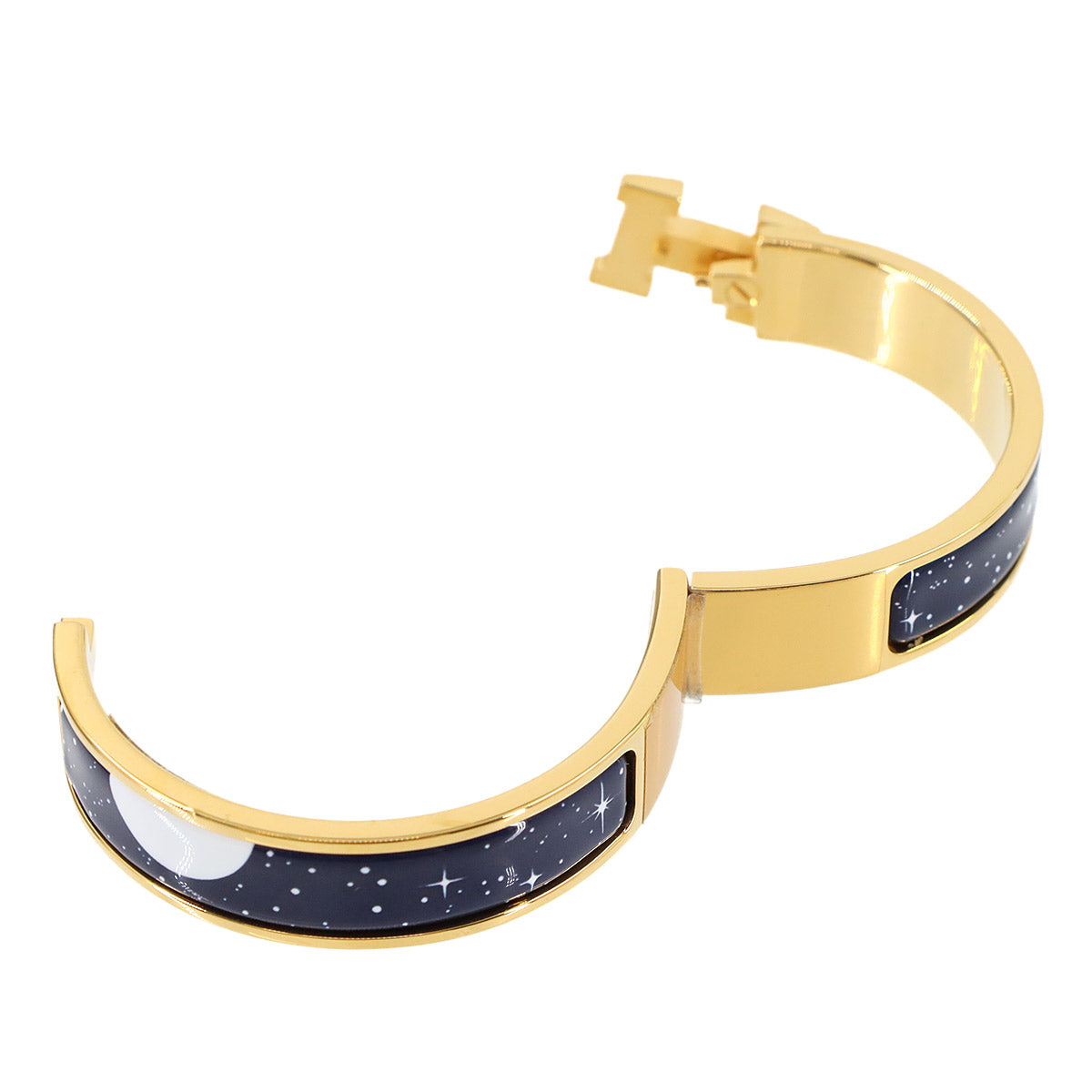 Clic H PM Bangle Bracelet Navy Space Derby Gold Accessory
