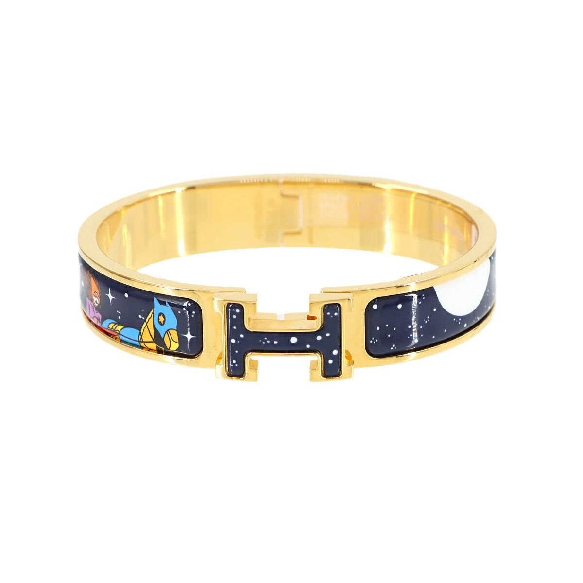 Clic H PM Bangle Bracelet Navy Space Derby Gold Accessory