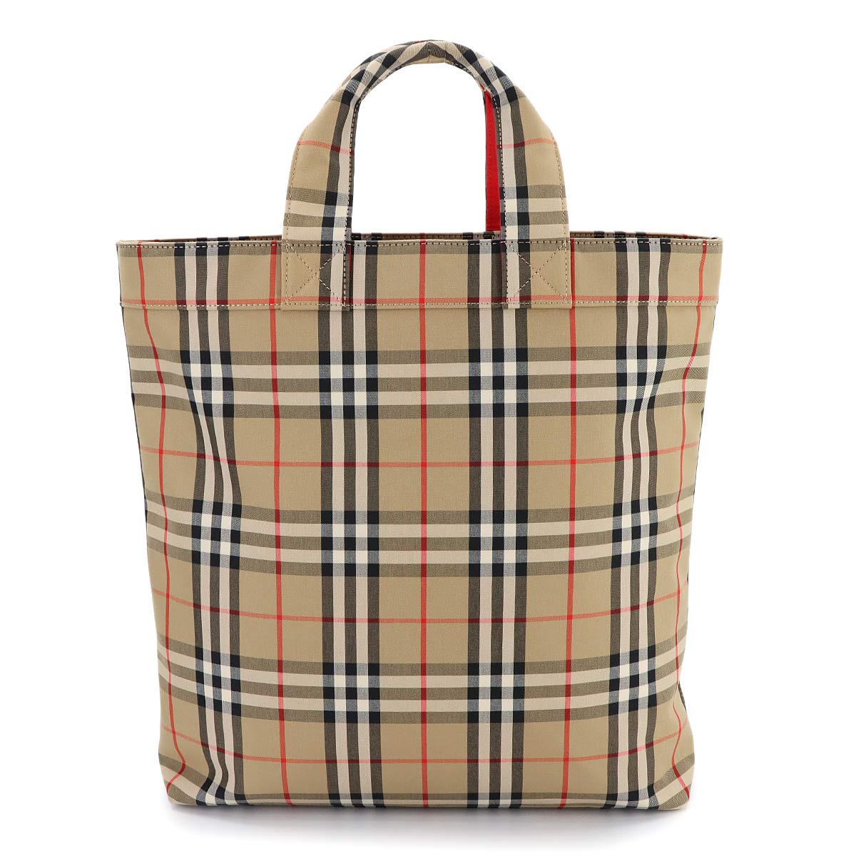 Nova Check Tote Shoulder Bag Canvas Beige Plaid 8017740