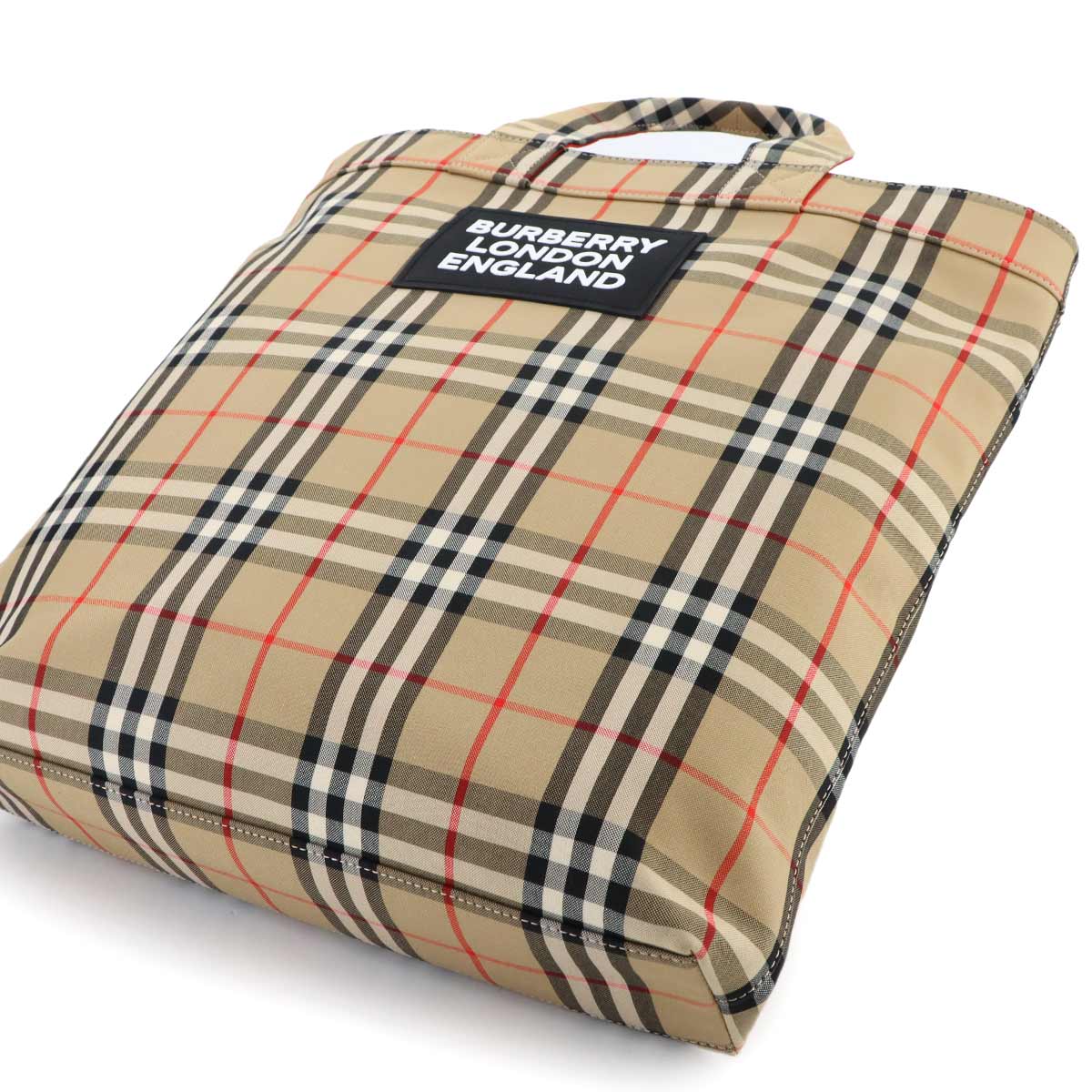 Nova Check Tote Shoulder Bag Canvas Beige Plaid 8017740