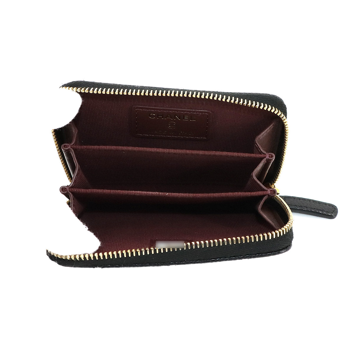 Matelasse Coin Case Purse Leather Black AP0216