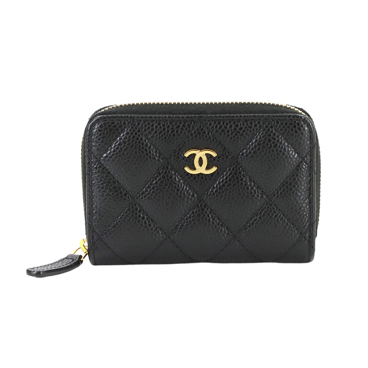 Matelasse Coin Case Purse Leather Black AP0216
