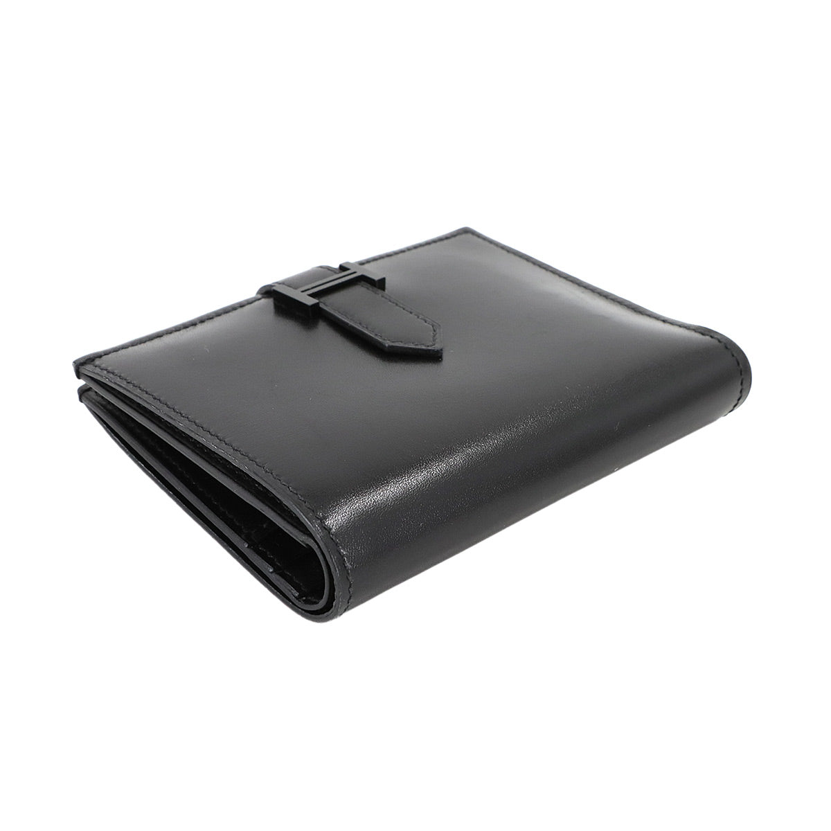 So Black Bearn Compact Wallet Monochrome Box calf Purse
